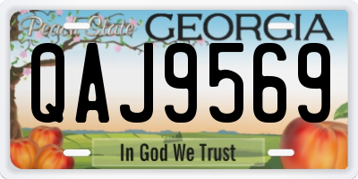 GA license plate QAJ9569