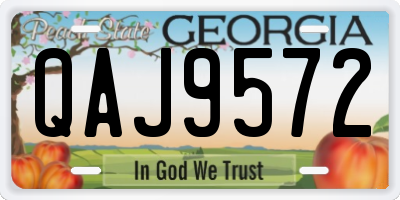 GA license plate QAJ9572