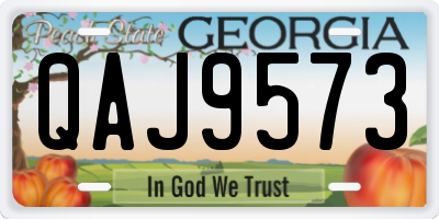 GA license plate QAJ9573