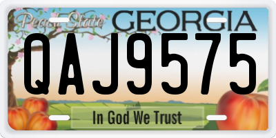 GA license plate QAJ9575