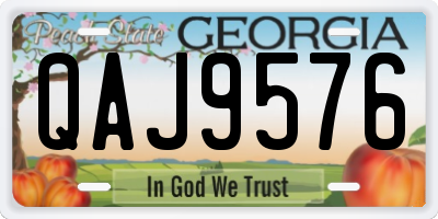 GA license plate QAJ9576