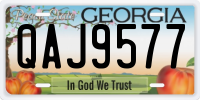 GA license plate QAJ9577