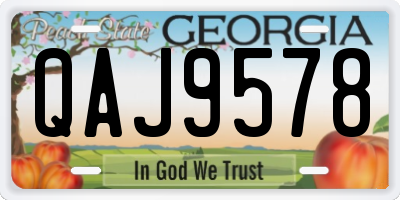 GA license plate QAJ9578