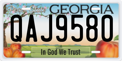 GA license plate QAJ9580
