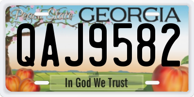 GA license plate QAJ9582
