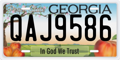GA license plate QAJ9586