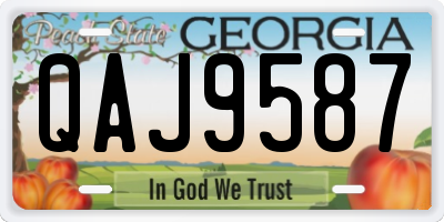 GA license plate QAJ9587