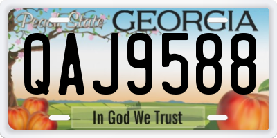 GA license plate QAJ9588