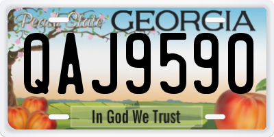 GA license plate QAJ9590