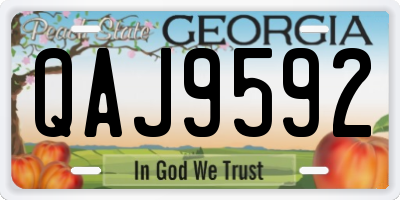 GA license plate QAJ9592