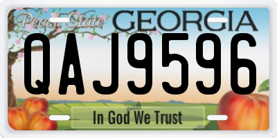 GA license plate QAJ9596