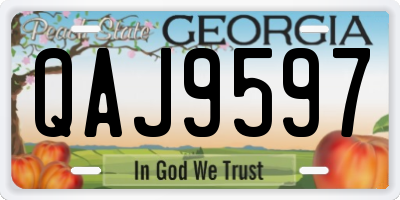 GA license plate QAJ9597