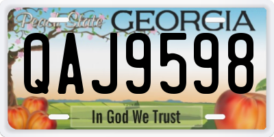 GA license plate QAJ9598