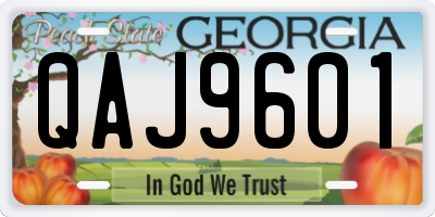 GA license plate QAJ9601