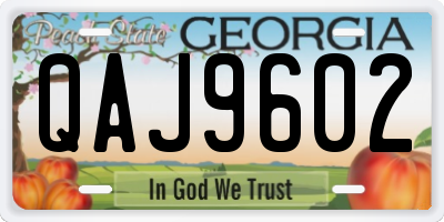 GA license plate QAJ9602