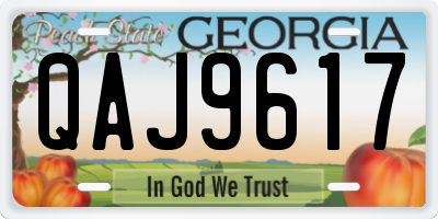 GA license plate QAJ9617