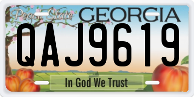 GA license plate QAJ9619