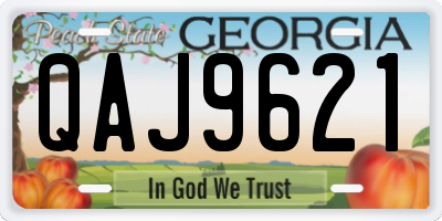 GA license plate QAJ9621