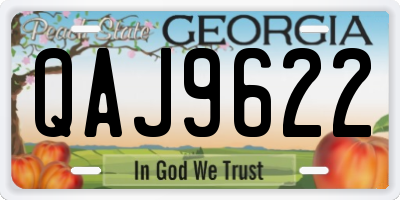 GA license plate QAJ9622