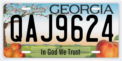 GA license plate QAJ9624