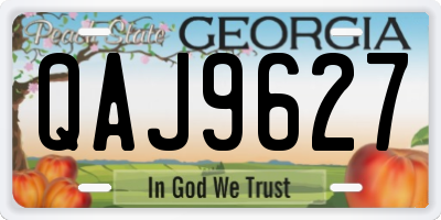 GA license plate QAJ9627