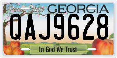 GA license plate QAJ9628