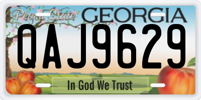 GA license plate QAJ9629