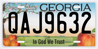 GA license plate QAJ9632