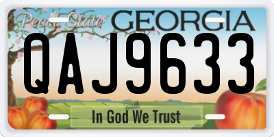 GA license plate QAJ9633