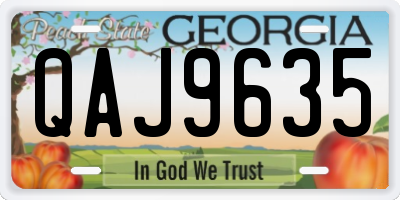 GA license plate QAJ9635