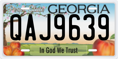 GA license plate QAJ9639