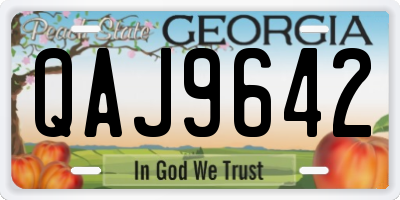 GA license plate QAJ9642