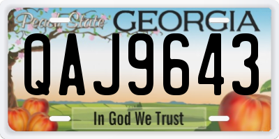 GA license plate QAJ9643