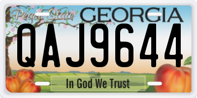 GA license plate QAJ9644
