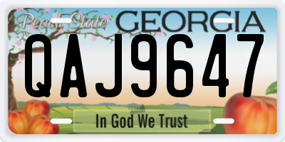 GA license plate QAJ9647