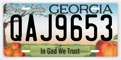 GA license plate QAJ9653