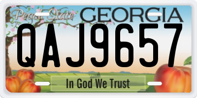 GA license plate QAJ9657