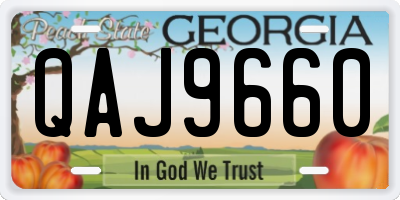 GA license plate QAJ9660