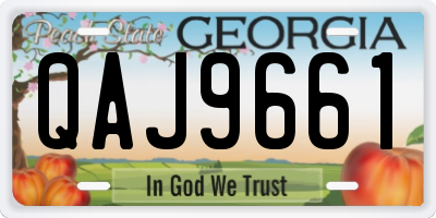 GA license plate QAJ9661