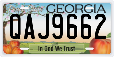 GA license plate QAJ9662