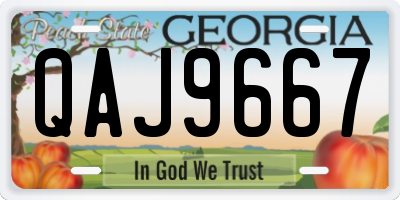 GA license plate QAJ9667
