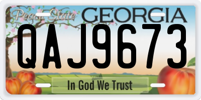 GA license plate QAJ9673