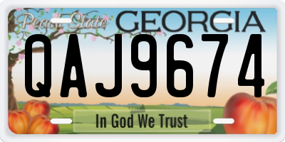 GA license plate QAJ9674