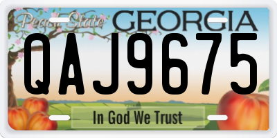 GA license plate QAJ9675