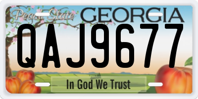 GA license plate QAJ9677