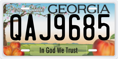 GA license plate QAJ9685