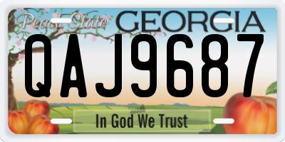 GA license plate QAJ9687