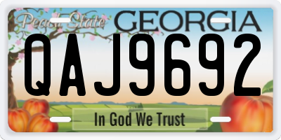 GA license plate QAJ9692