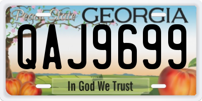 GA license plate QAJ9699