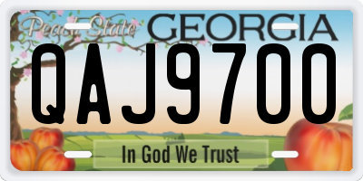 GA license plate QAJ9700